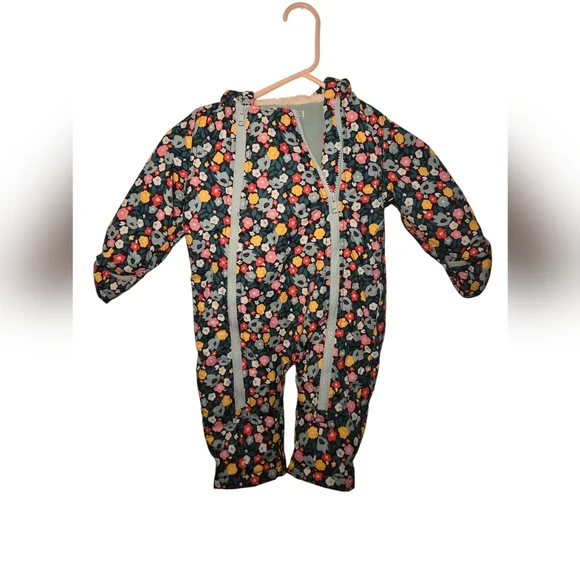 Baby Boden Snowsuit Baby Girl Size 6-12 Months Floral Colorful - Picture 1 of 9